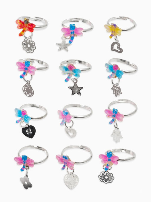 Цена за 36 шт. Кольцо «Выбражулька. Стрекоза с подвеской», МИКС, безразмерное