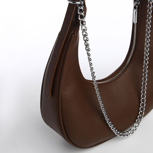 Сумка женская хобо на молнии, цвет коричневый - Textura фото 4