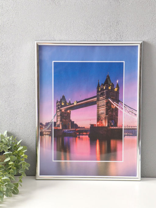 Фоторамки для фото 30×40 см, Vivo, набор 3 шт., пластиковый экран, серебро
