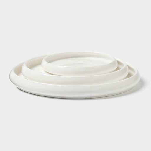 Тарелки Magistro OliveQueen, 3 шт.: d=14/19/23 см, фарфор, белые