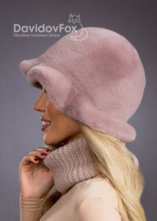 Шапка Шляпка экомех волна капучино