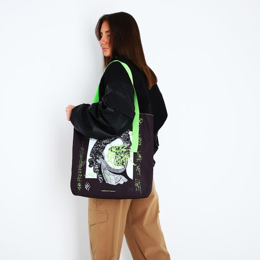 Сумка-шопер Scupture без молнии с подкладкой, цвет чёрный - Nazamok фото 4