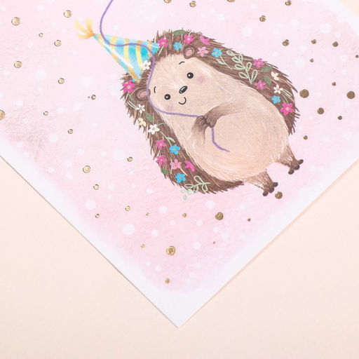 Цена за 10 шт. Поздравительная открытка на акварельном картоне с тиснением Желаю счастья, 10 ? 15 см