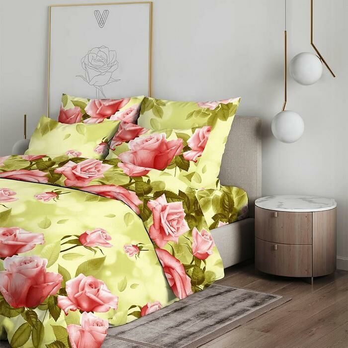 КПБ Нежная роза бязь хлопок 100% 1, 5 сп. - Лен поволжья фото 2