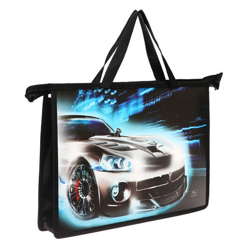 Папка с ручками А4, 335 х 235 х 55 мм, пластиковая, ручки-тесьма, Calligrata Авто  фото 2