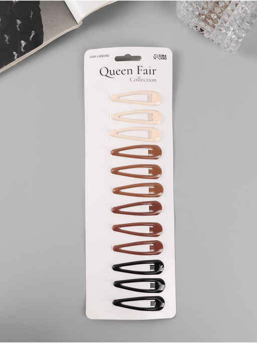 Цена за 2 шт. Невидимки для волос QF «Стиль», набор 12 шт., грация, 5 см, МИКС