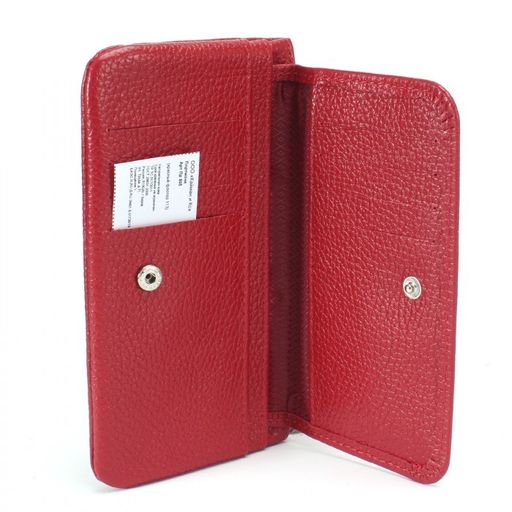 Портмоне женское Croco-ПР-805 натуральная кожа 3 отд, 4 карм, красный флотер (113) 238497  фото 3