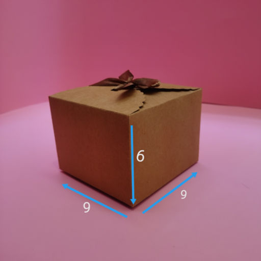 Коробка подарочная складная 9x9x6 см / 010-A /уп 12/300/крафт