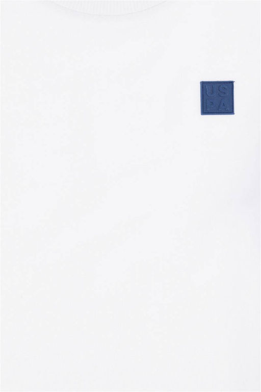 Белая толстовка с круглым вырезом для мальчика - U.s. polo assn фото 6