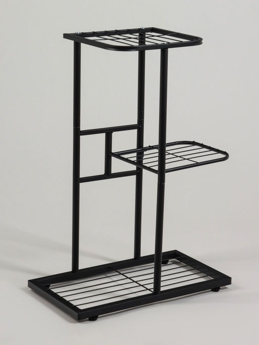 Подставка для цветов Greengo, 3 полки, 43×22×57 см, напольная, металл, чёрная