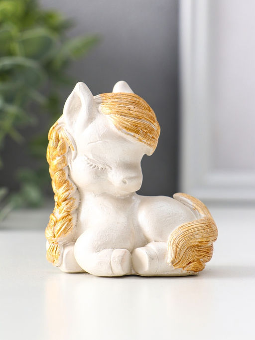 Фигурка Пони с косой, 6.5?6?4 см, перламутр