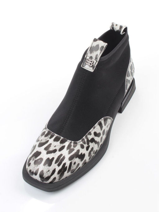 01-B44B-81H WHITE/LEOPARD Ботинки демисезонные женские (натуральная кожа, текстиль, байка) - Фабричный китай фото 4
