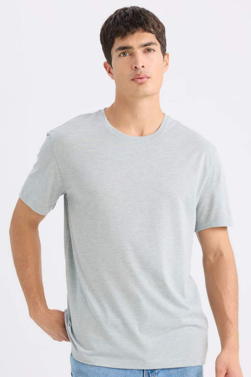 New Regular Fit Bisiklet Yaka Basic Duz K?sa Kollu Tisort - Defacto фото 2