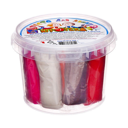 Цена за 2 шт. Тесто для лепки «Игротека», 12 цветов, 360 г, в пакете, МИКС