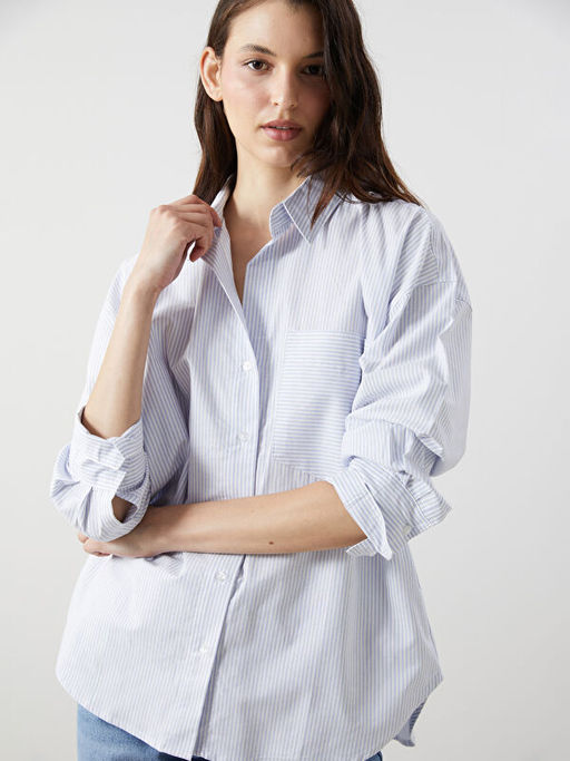 ?izgili Oversize Kad?n G?mlek