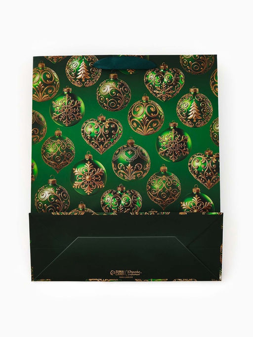 Цена за 2 шт. Пакет подарочный «Новогодний» 32 × 26 × 10 см, тиснение, конгрев, 3D-эффект