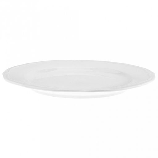 "Совершенство" Тарелка мелкая фарфоровая д215мм h20мм, белый, рельефный декор, волнистый край (Китай)