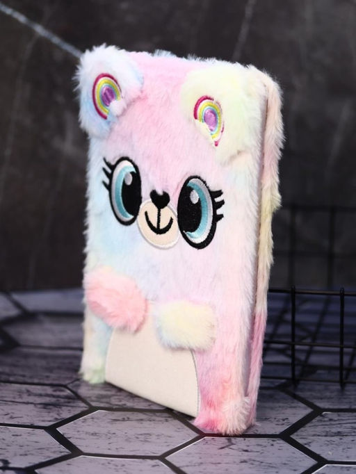 Блокнот плюшевый Happy mouse, rainbow, 21 х 15 см, плотность 80 гр.