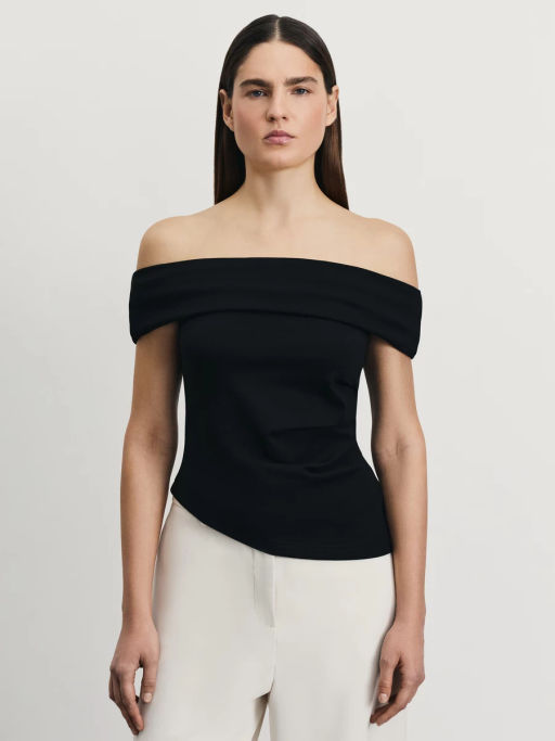 Приталенный топ со спущенными плечами / Zarina  фото 3