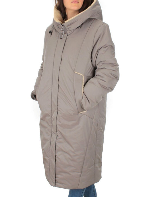M-9079 GRAY/BEIGE Пальто зимнее женское CORUSKY (верблюжья шерсть) - Fashion фото 3