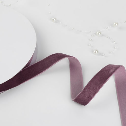 Лента бархатная, 15 мм, 181 м, сиреневая №199