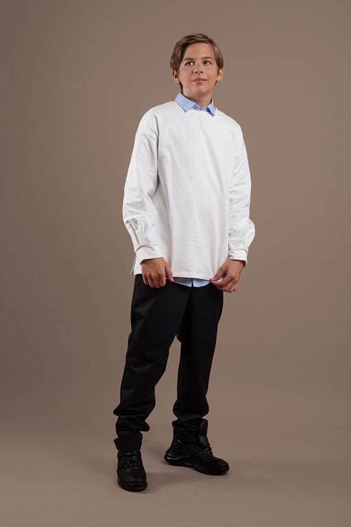 Молочный школьный свитшот Mooriposh, модель 1606 фото 7