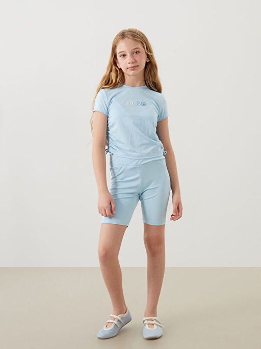 Bisiklet Yaka K?z ?ocuk Ti??rt