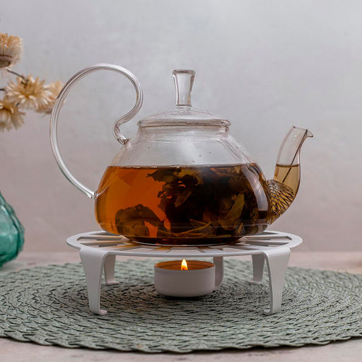 Подставка для подогрева пищи (мармит) металлическая д18,6см, h4,6см, полимерная покраска, белый (Россия) - Домашняя мода фото 7