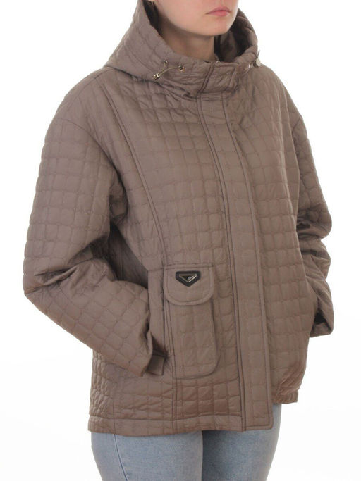 9617 DK. BEIGE Куртка стеганная демисезонная женская (100 гр. холлофайбер)