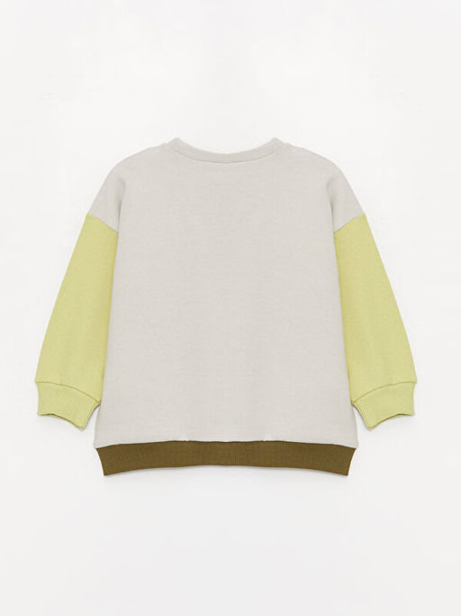 Bisiklet Yaka Uzun Bask?l? Erkek Bebek Sweatshirt ve Pantolon 2li Tak?m - Waikiki фото 3