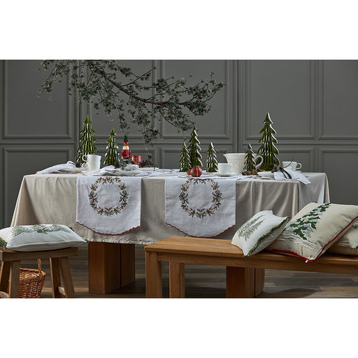 Набор из двух салфеток под приборы festive wreath из коллекции new year essential, D38 см
