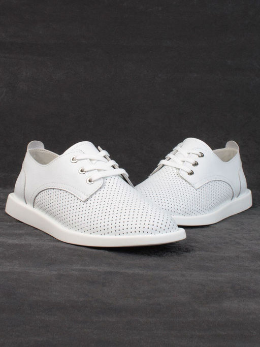 03-D7HY1-1 WHITE Полуботинки женские (натуральная кожа) - Фабричный китай фото 13