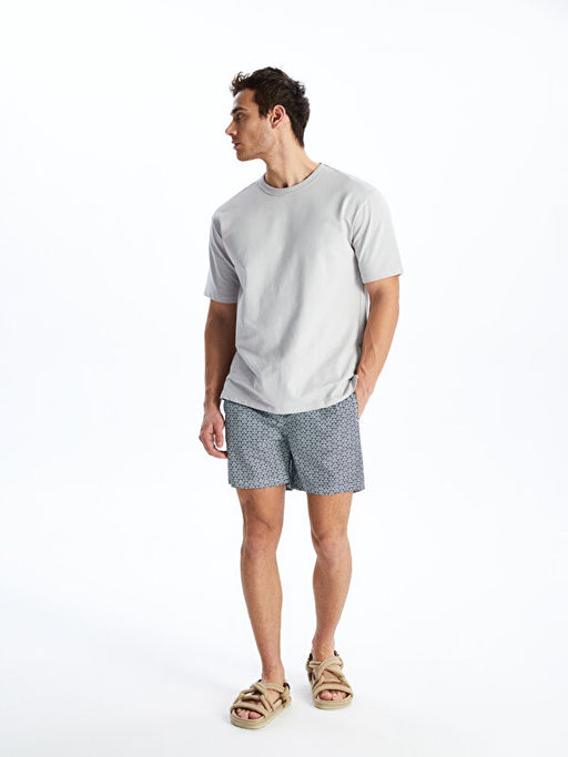 K?sa Boy Desenli Erkek Deniz ?ortu