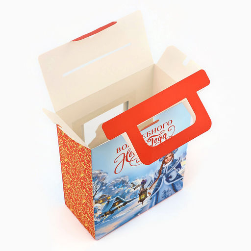 Коробка подарочная новогодняя складная с 3D эффектом С новым годом, 18?15?7.5 см