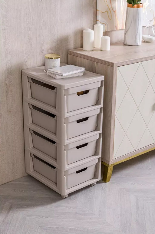 Комод на колесиках LUXE, 4 ящика, 300*385*690 мм арт. С32467