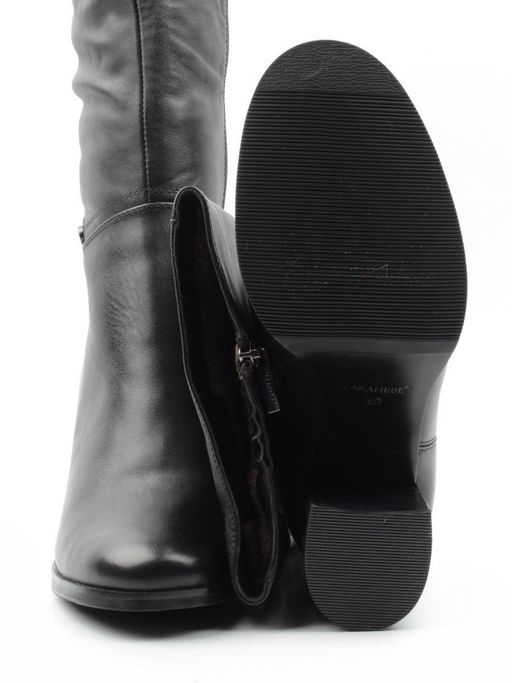 02-K82-D1 BLACK Сапоги зимние женские (натуральная кожа, натуральный мех (еврозима)) - Фабричный китай фото 15