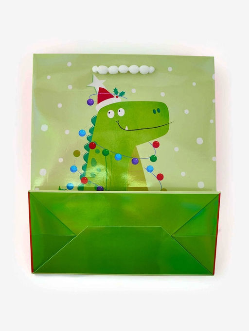 Набор подарочных пакетов «Новый год», 3 шт., голография, с шильдиком и объёмным декором, 25×30.5×12.5 см