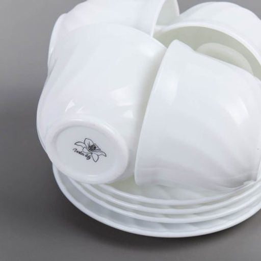 Чайный набор 12 предметов 200 мл белая А / XWB190HP55-6E (WHITE) /уп 8/ - Галеонтрейд фото 7