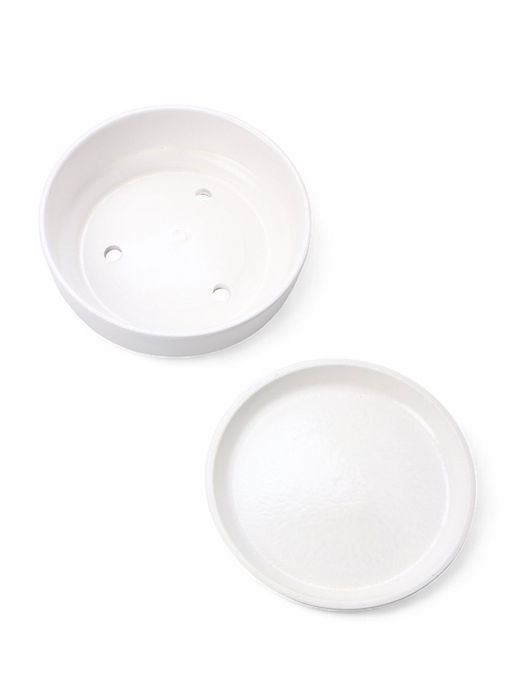 Горшок - бонсайница «Огма», для кактусов и суккулентов, 700 мл, d=15 см, h=5.5 см, керамика, с поддоном, белый