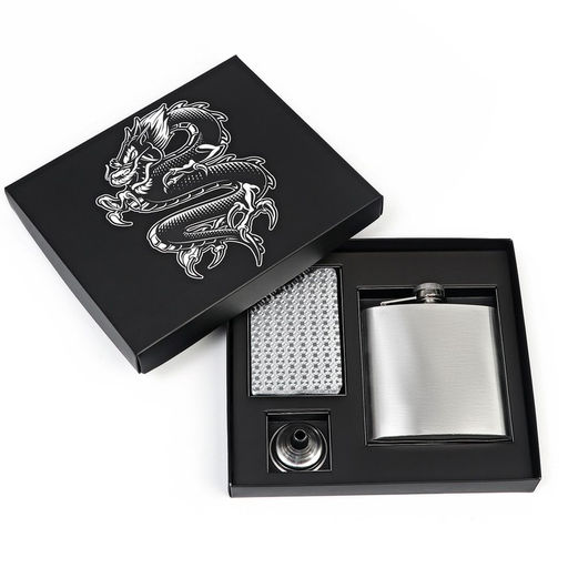 Подарочный набор 3 в 1 Лучшему из лучших: фляжка 180 мл, воронка, карты игральные