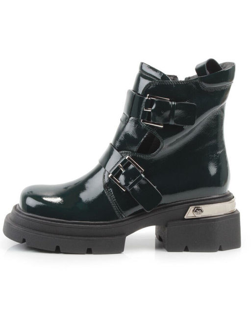 01-D1-8070 DK. GREEN Ботинки демисезонные женские (натуральная кожа, байка)