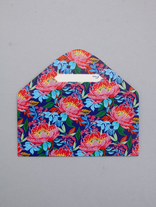 Цена за 10 шт. Конверт для денег Цветы, яркие на синем, 16,5 х 8 см