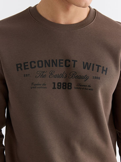 Bisiklet Yaka Erkek Kal?n Sweatshirt