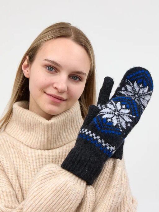 Варежки женские Звезда три цвета 3002-7 - Рассказовские варежки фото 2