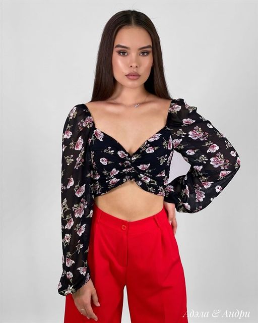 Топ Адэла (черный) - Nadi bordo фото 4