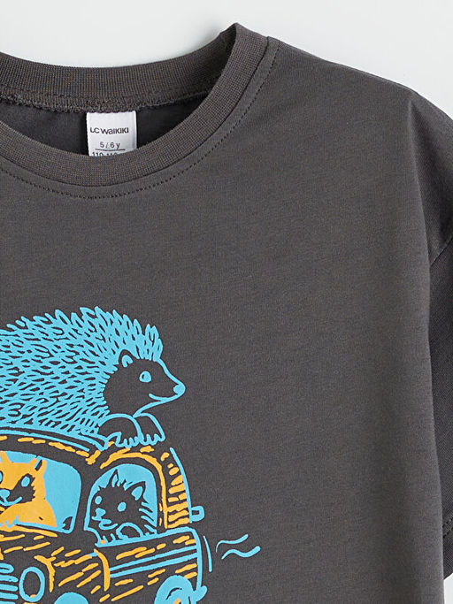 Bask?l? Erkek ?ocuk ?ortlu Pijama Tak?m?