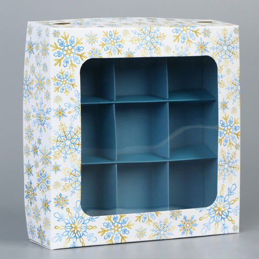 Цена за 5 шт. Коробка под 9 конфет «С Новым годом», 14.5×14.5×3.5 см