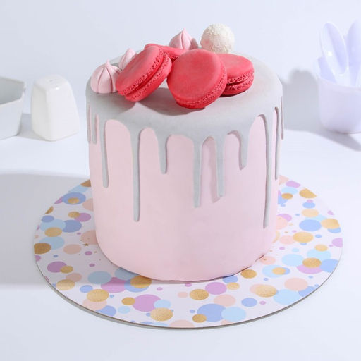 Цена за 5 шт. Подложка под торт усиленная, кондитерская упаковка, «С Днём Рождения», 28 см, 2,5 мм