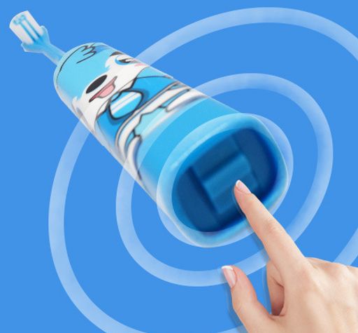 Детская электрическая зубная щетка с 2 насадками, 4-10 лет