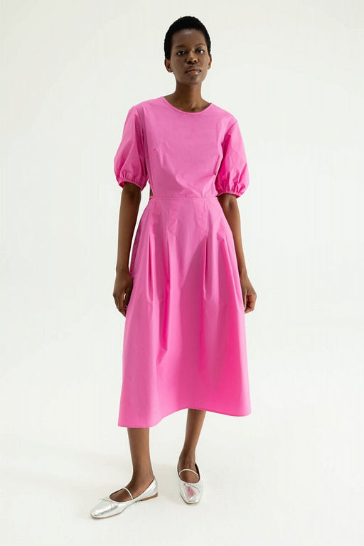 Ярко-розовое приталенное платье - Incity фото 3